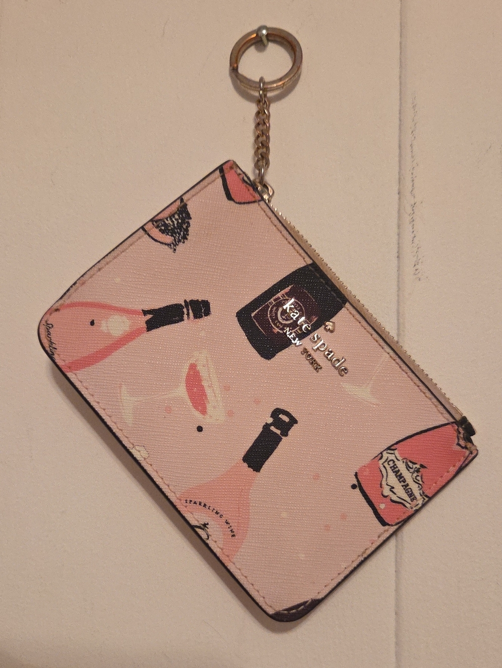 Kate Spade Pink Champagne Card Key Holder Wallet